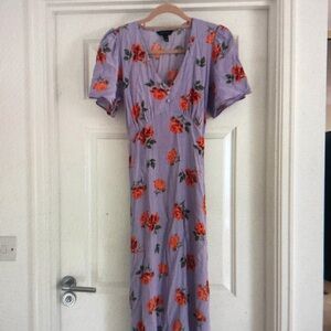 New Look Lavender Dress with Red Floral Print